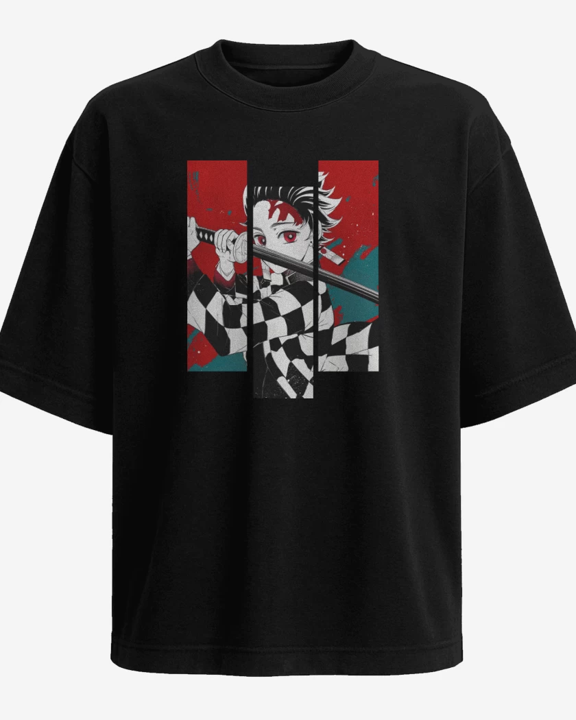 Polera Oversize Negro de Tanjiro!