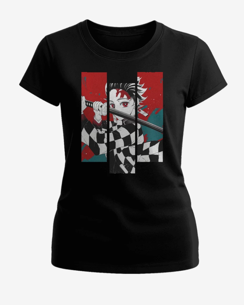 Polera de Mujer Negro de Tanjiro!