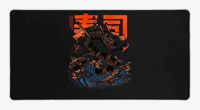Mouse pad Gamer Negro de Sushi Dragon