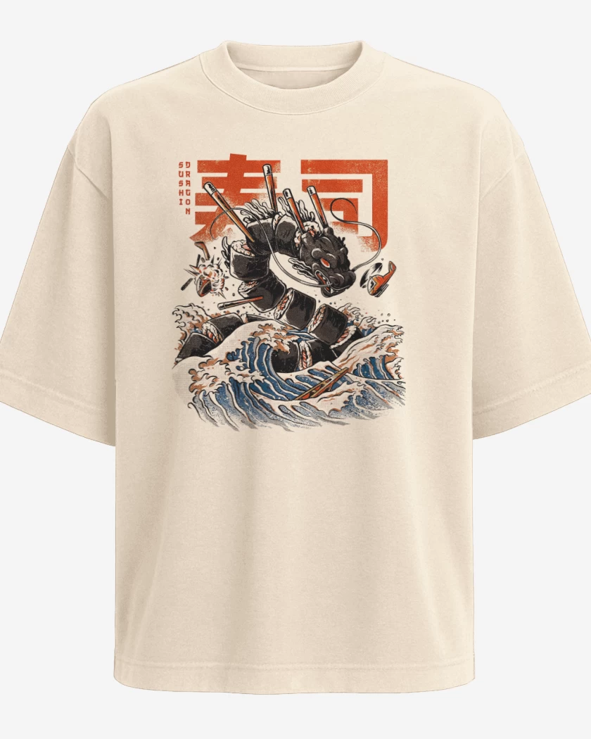 Polera Oversize Beige de Sushi Dragon