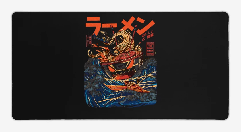 Mouse pad Gamer Negro de God Ramen