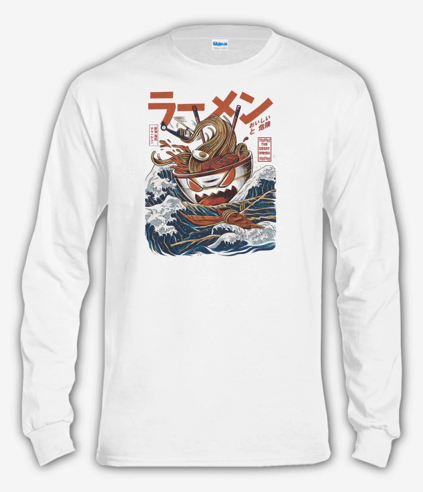 Polera manga larga Blanco de God Ramen