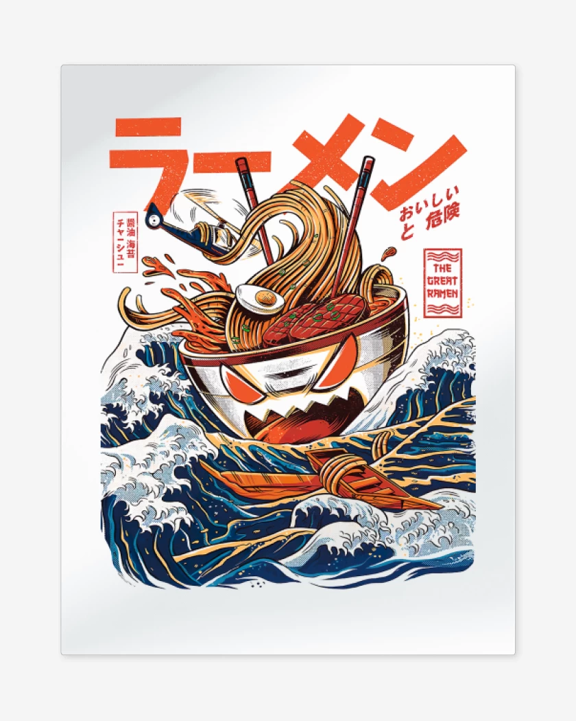 Print metalico Blanco de God Ramen