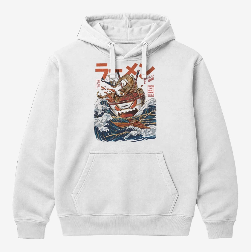 Polerón Canguro Blanco de God Ramen