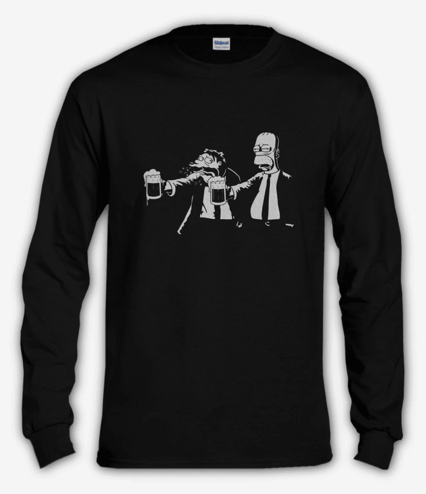 Polera manga larga Negro de Borrachos Fiction