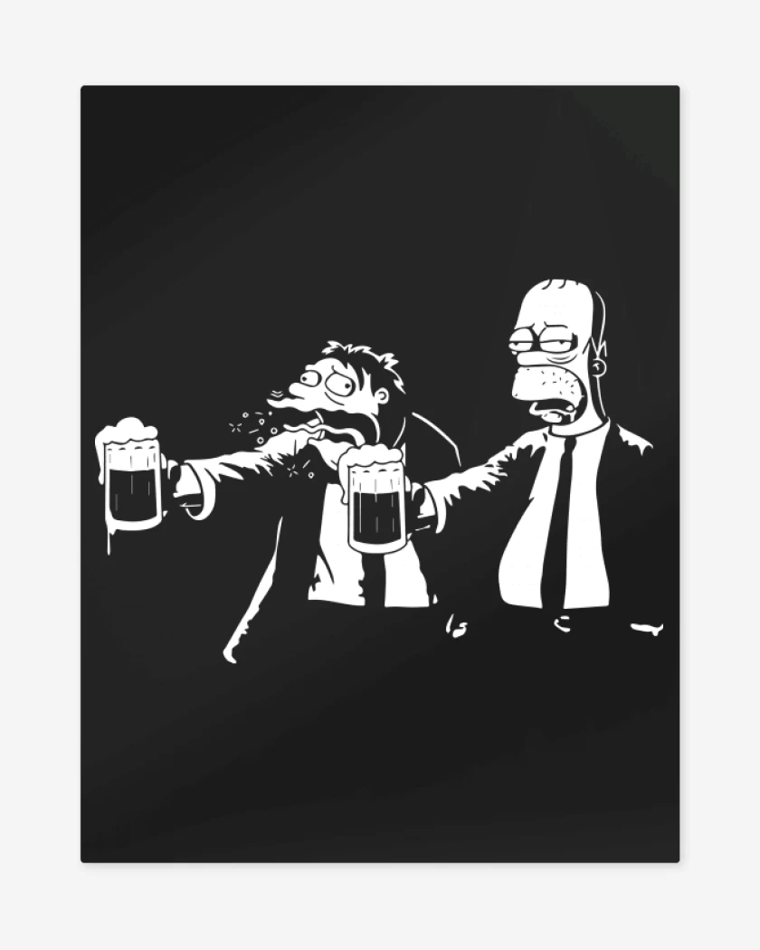 Print metalico Negro de Borrachos Fiction