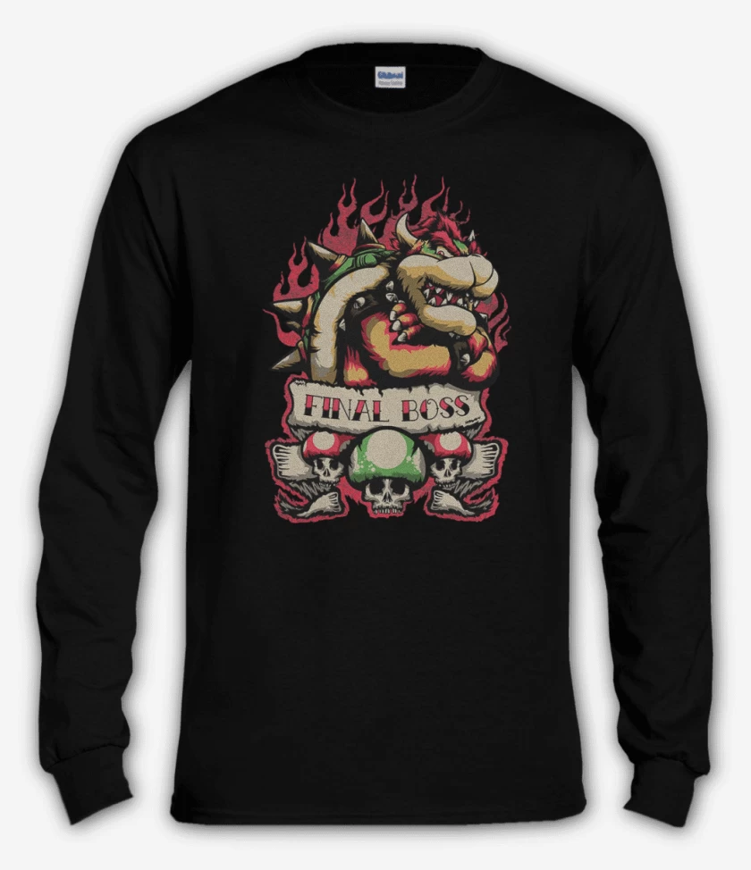 Polera manga larga Negro de Final Boss