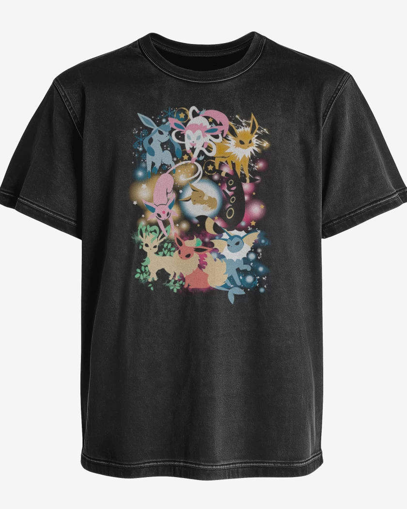 Polera desgastada Negro de Eeveeeesss