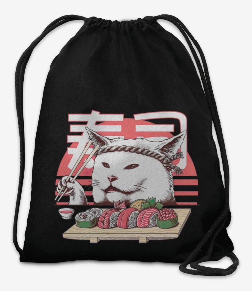 Mochila Negro de Gato sushi