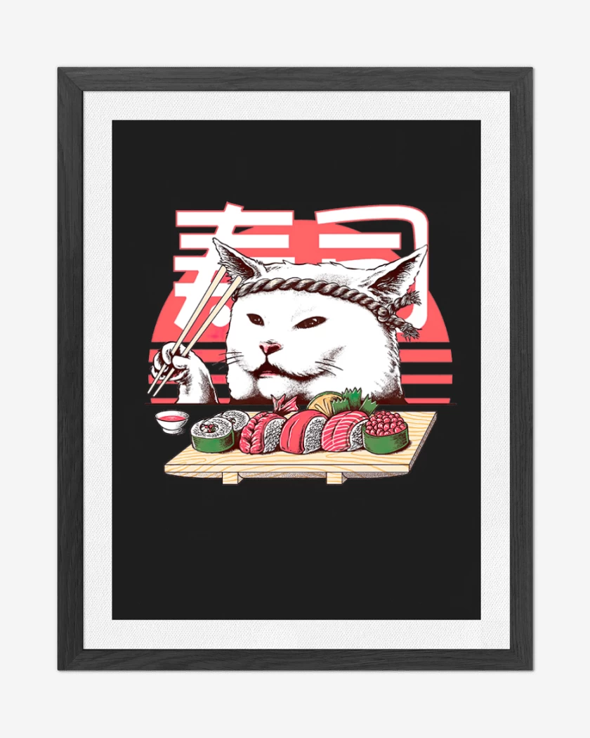 Cuadro decorativo Negro de Gato sushi