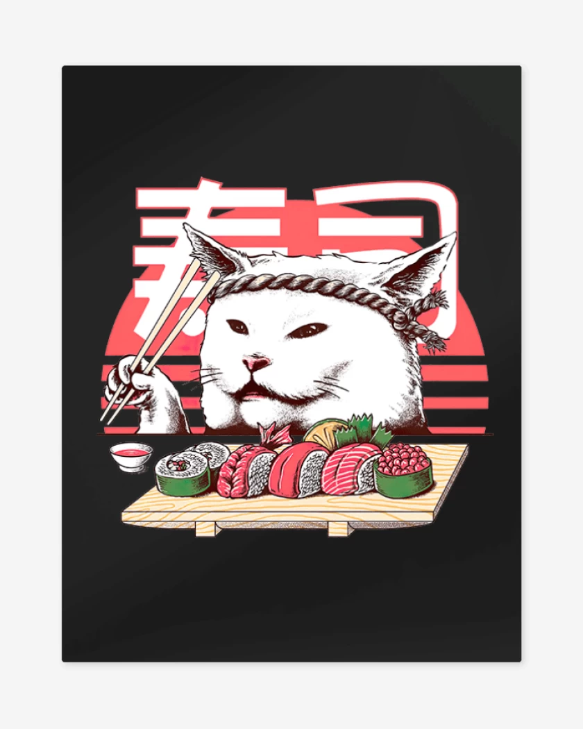 Print metalico Negro de Gato sushi