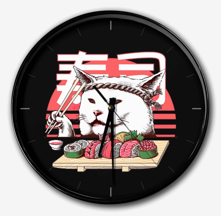 Reloj Negro de Gato sushi