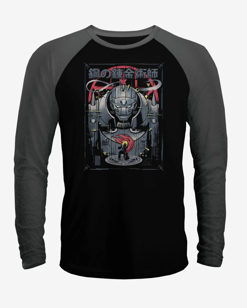 Polera Raglan Negro / Negro Heather de Fma