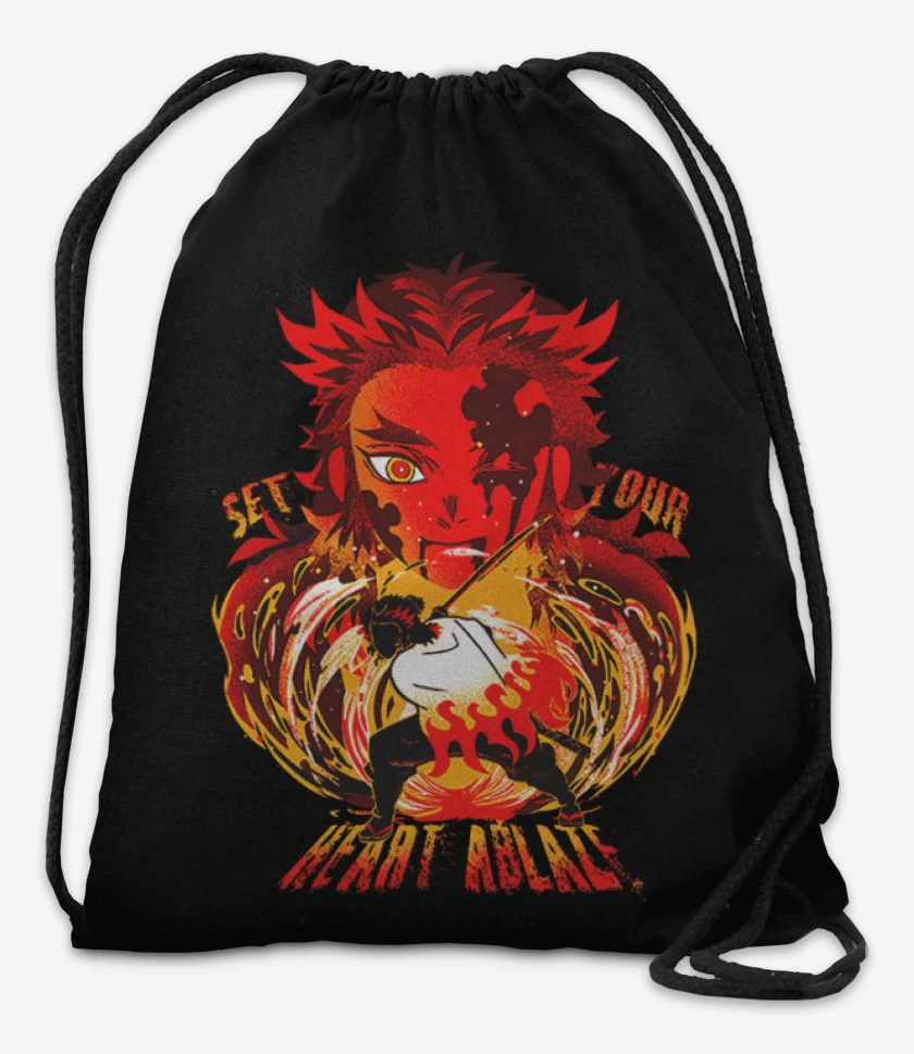 Mochila Negro de Rengoku