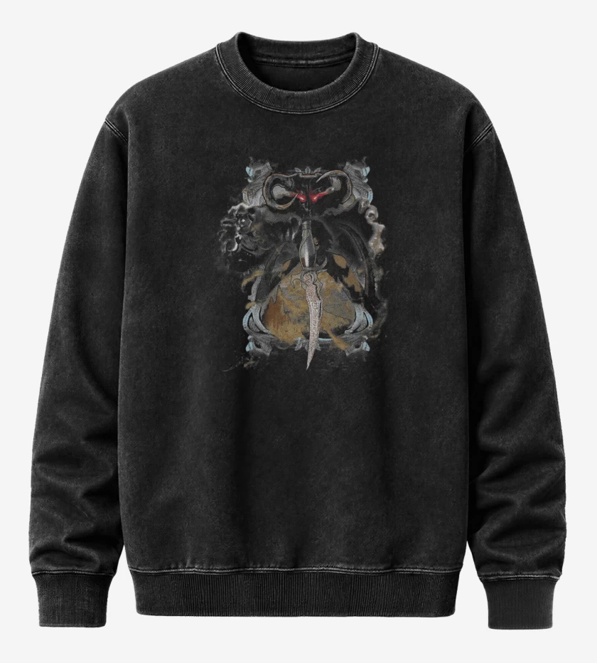 Poleron Polo Acid Wash Negro de Prince of Persia - Dahaka