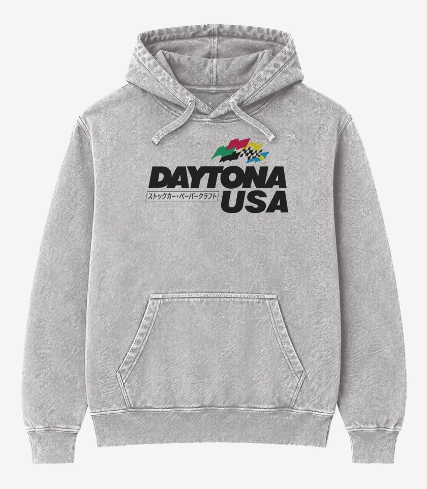 Poleron Canguro Acid Wash Gris Melange de Daytona