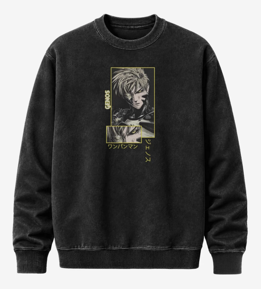 Poleron Polo Acid Wash Negro de Genos
