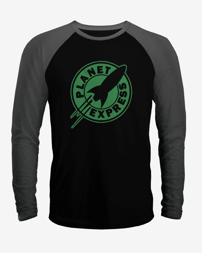 Polera Raglan Negro / Negro Heather de Planet Express
