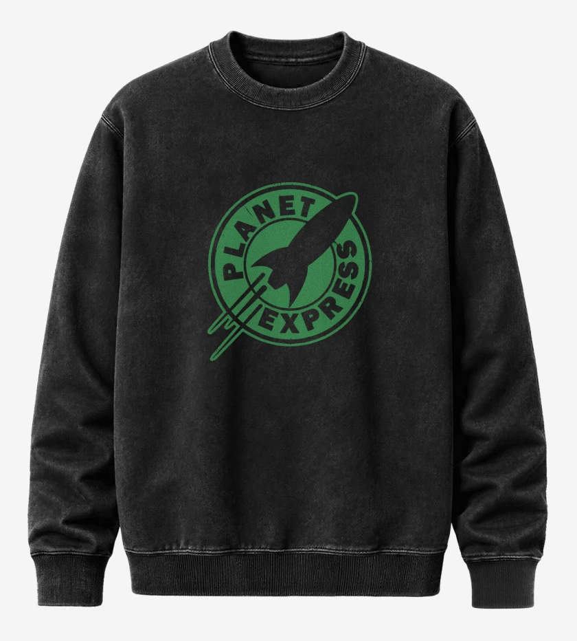 Poleron Polo Acid Wash Negro de Planet Express