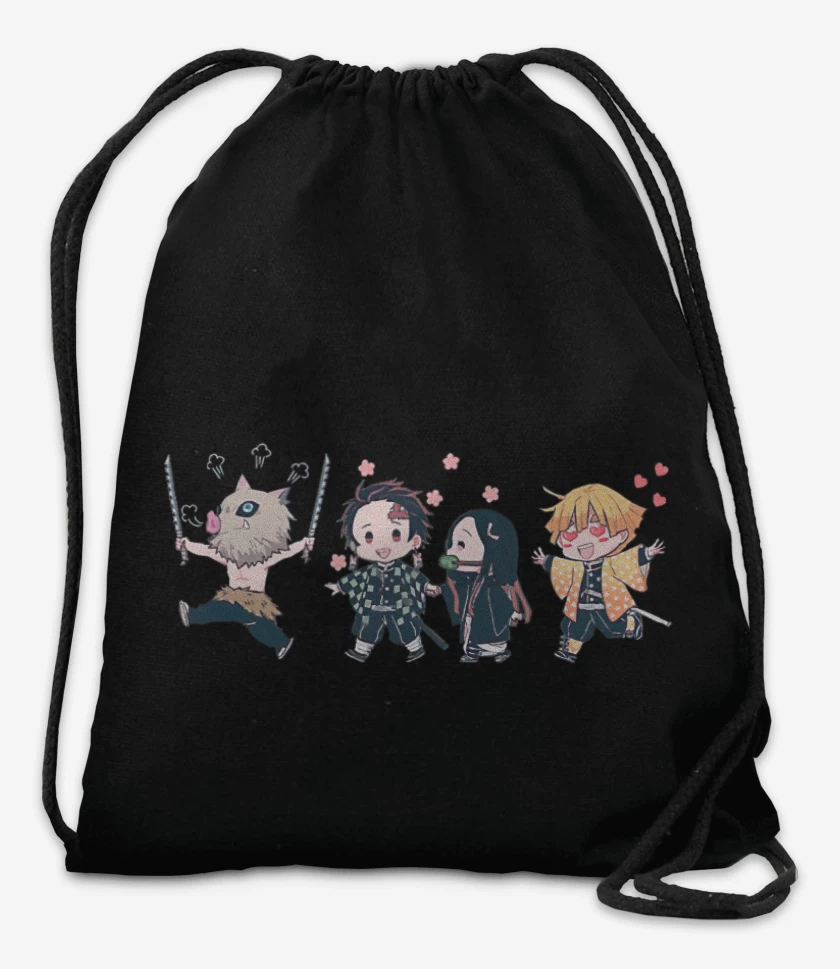 Mochila Negro de Kimetsu de Bolsillo