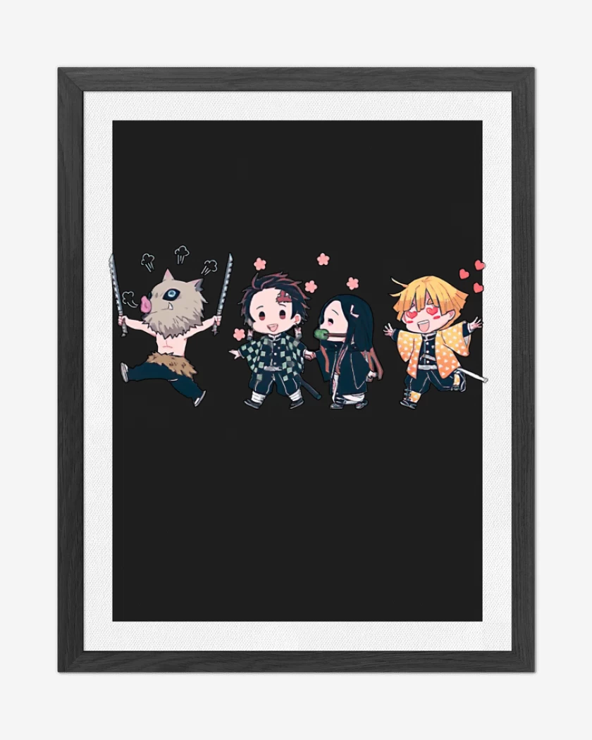 Cuadro decorativo Negro de Kimetsu de Bolsillo