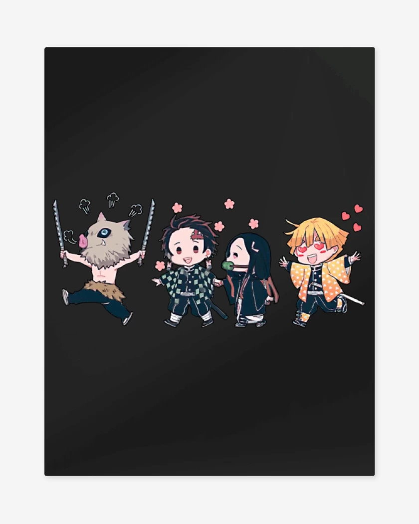 Print metalico Negro de Kimetsu de Bolsillo