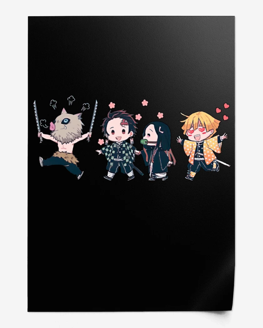 Print Negro de Kimetsu de Bolsillo