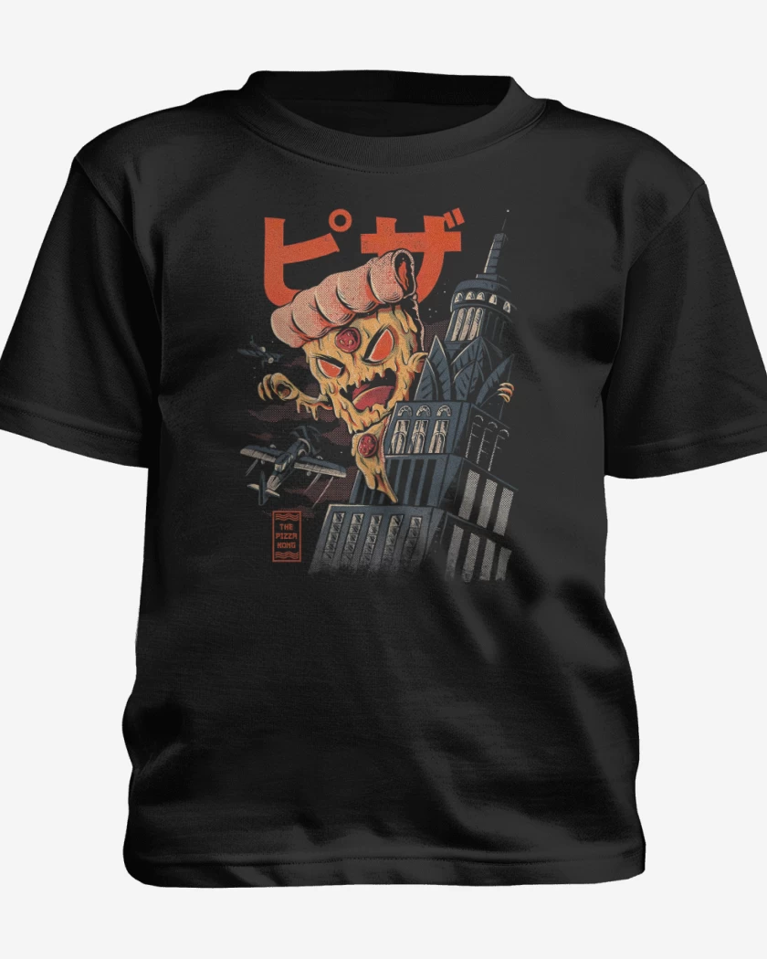 Polera de niño Negro de Pizza Kong