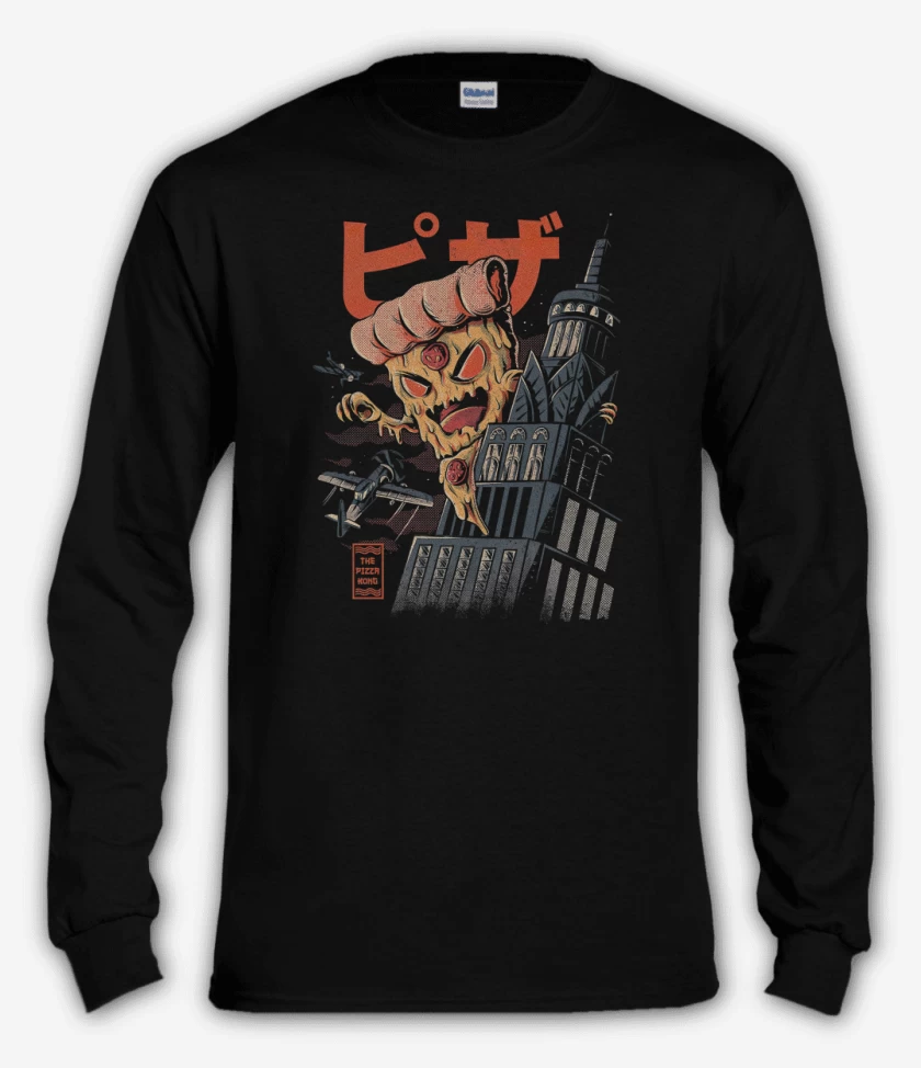 Polera manga larga Negro de Pizza Kong
