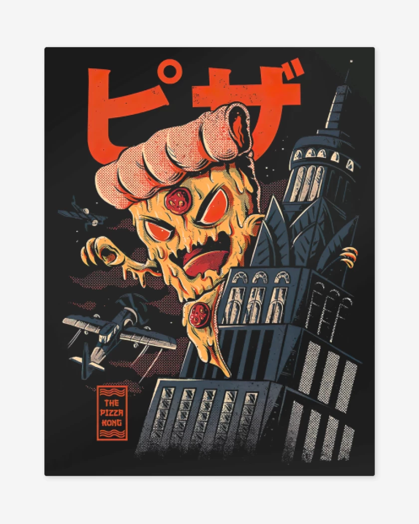 Print metalico Negro de Pizza Kong