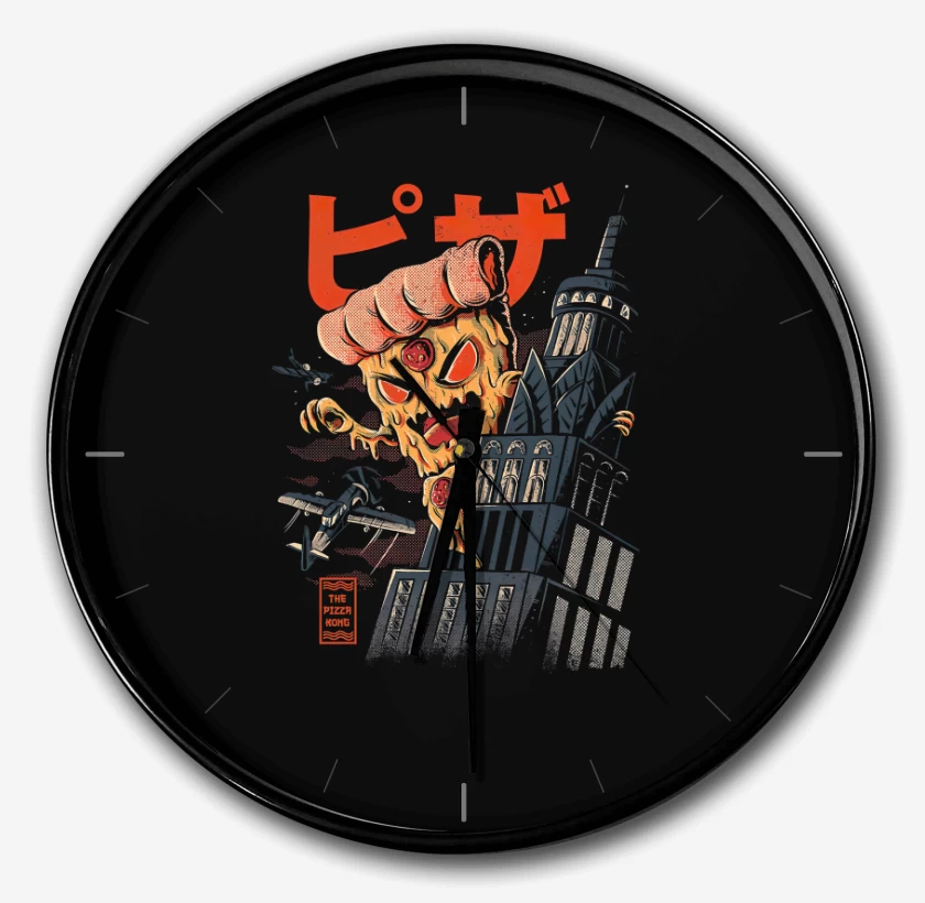 Reloj Negro de Pizza Kong
