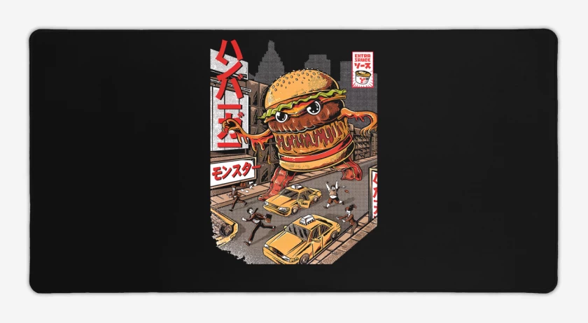 Mouse pad Gamer Negro de Super Burger