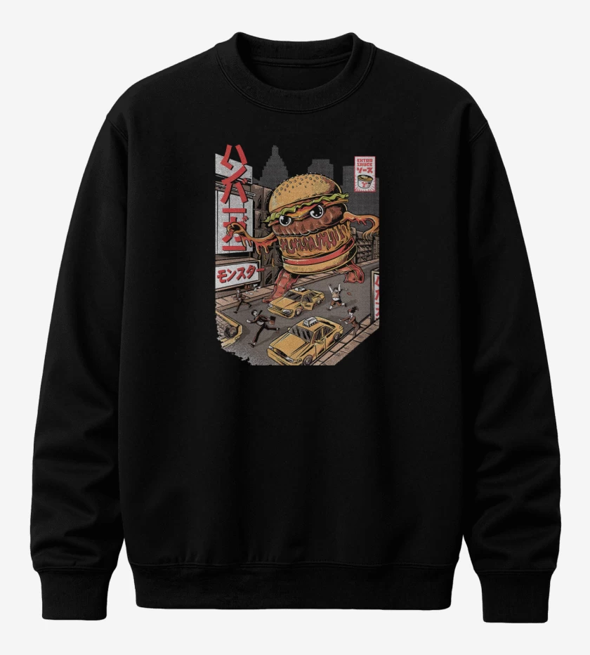 Poleron polo Negro de Super Burger