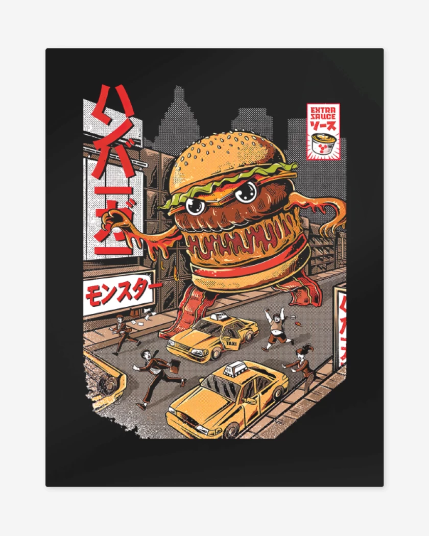 Print metalico Negro de Super Burger