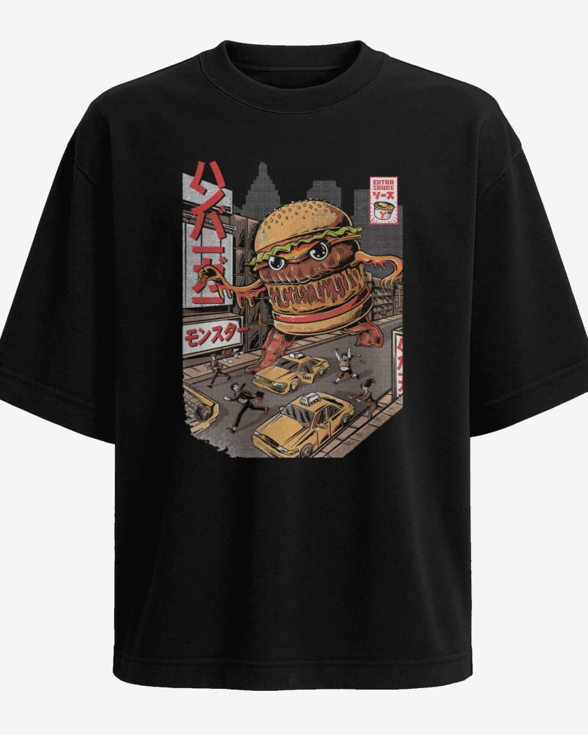 Polera Oversize Negro de Super Burger