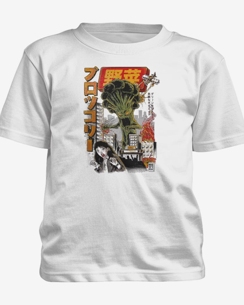 Polera de niño Blanco de BrocoliZilla