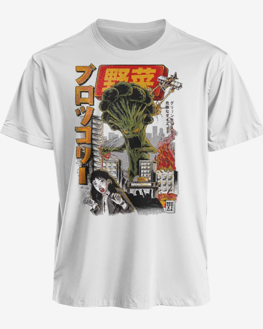 Polera premium Blanco de BrocoliZilla