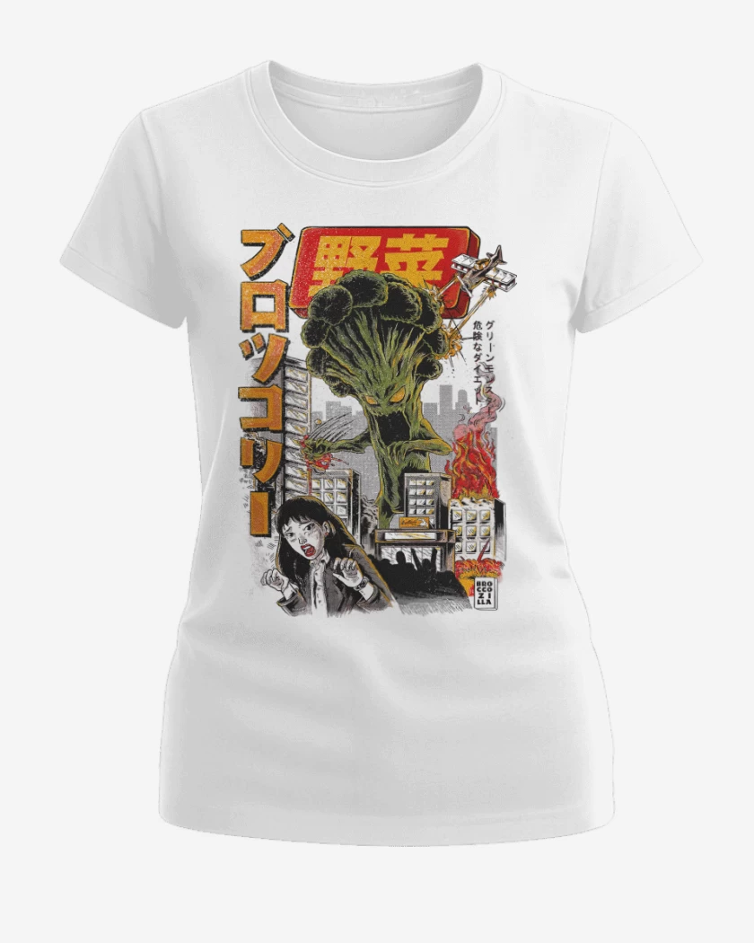 Polera de Mujer Blanco de BrocoliZilla