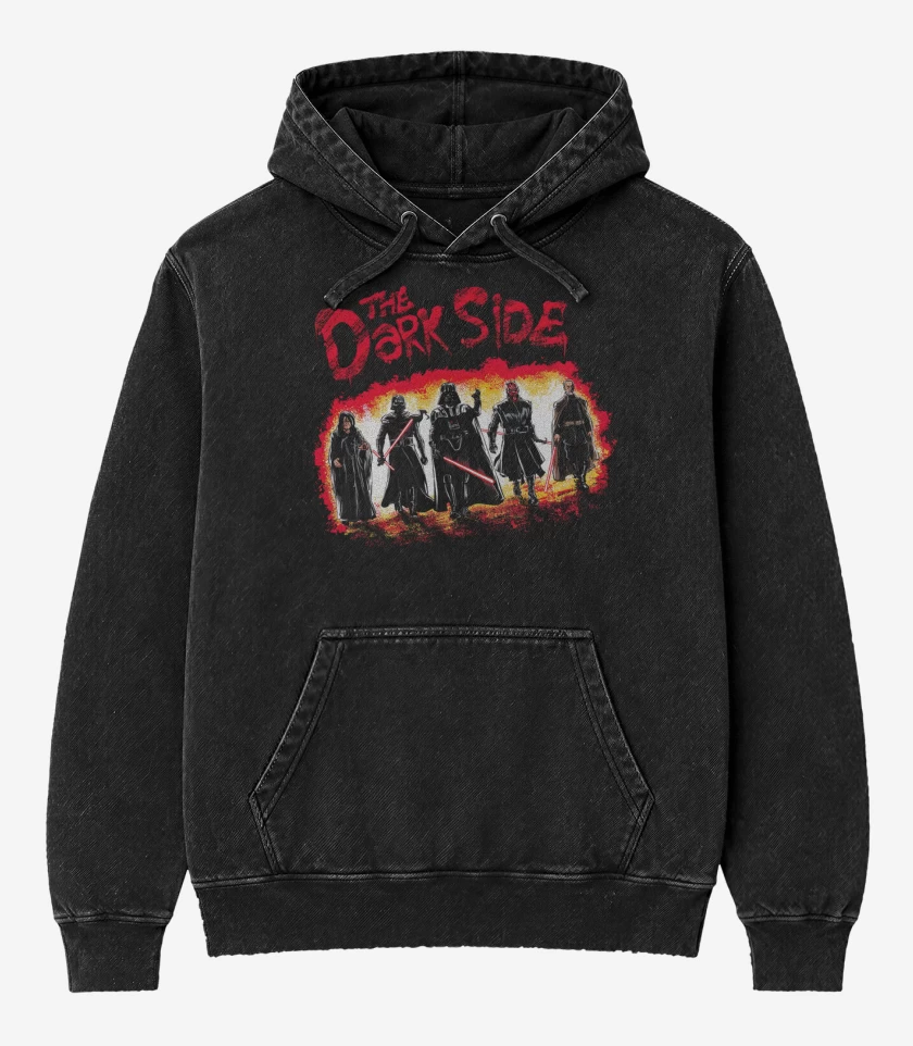 Poleron Canguro Acid Wash Negro de The Dark Side