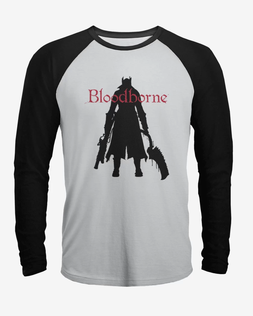 Polera Raglan Blanco / Negro de Bloodborne