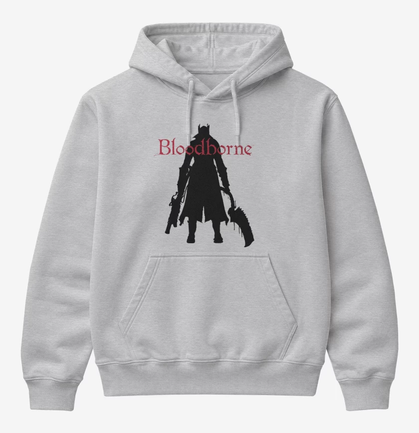 Poleron Canguro básico Gris Melange de Bloodborne