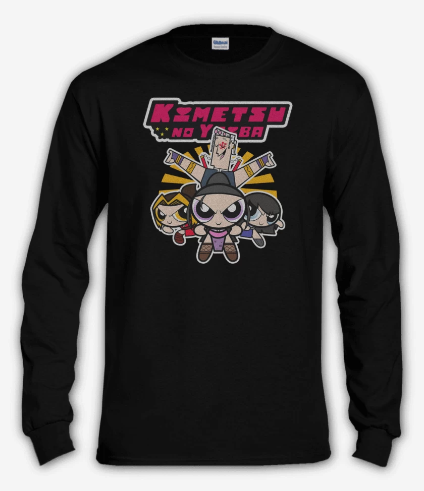 Polera manga larga Negro de Kimetsuper Poderosaiba