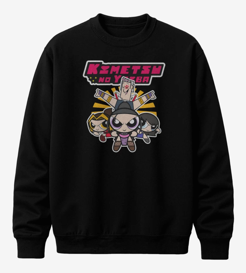 Poleron polo Negro de Kimetsuper Poderosaiba