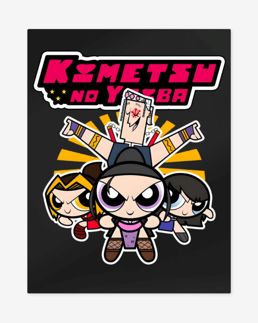 Print metalico Negro de Kimetsuper Poderosaiba