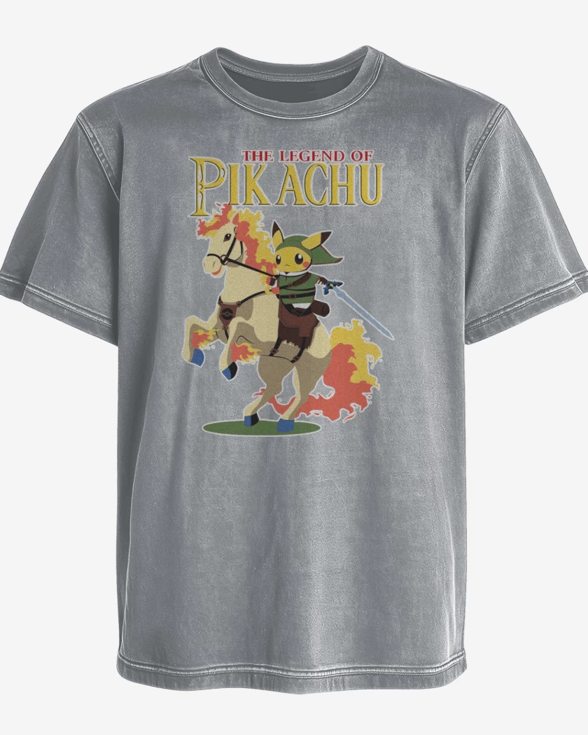 Polera desgastada Gris Melange de The Legend of Pika