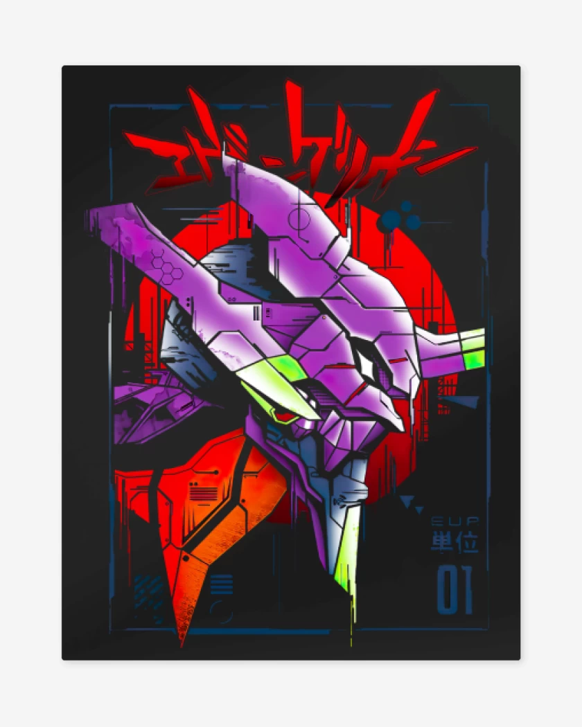 Print metalico Negro de Evangelions 3
