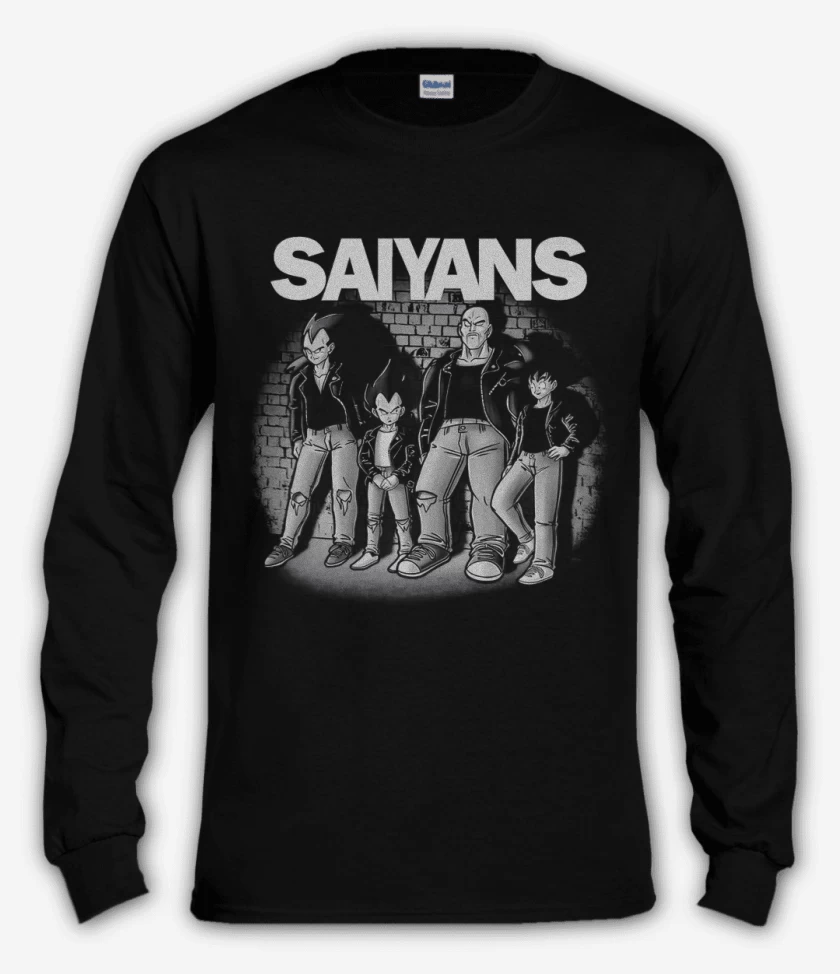 Polera manga larga Negro de Saiyans