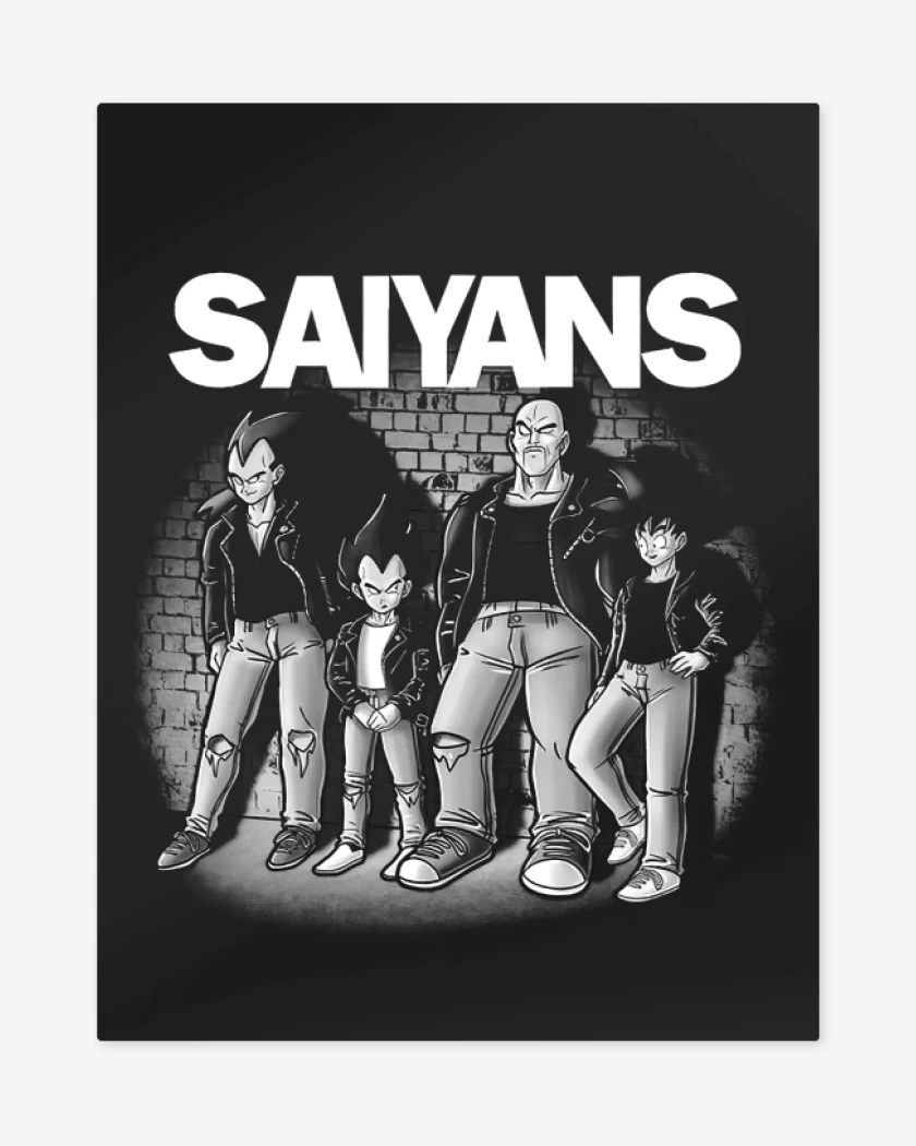 Print metalico Negro de Saiyans