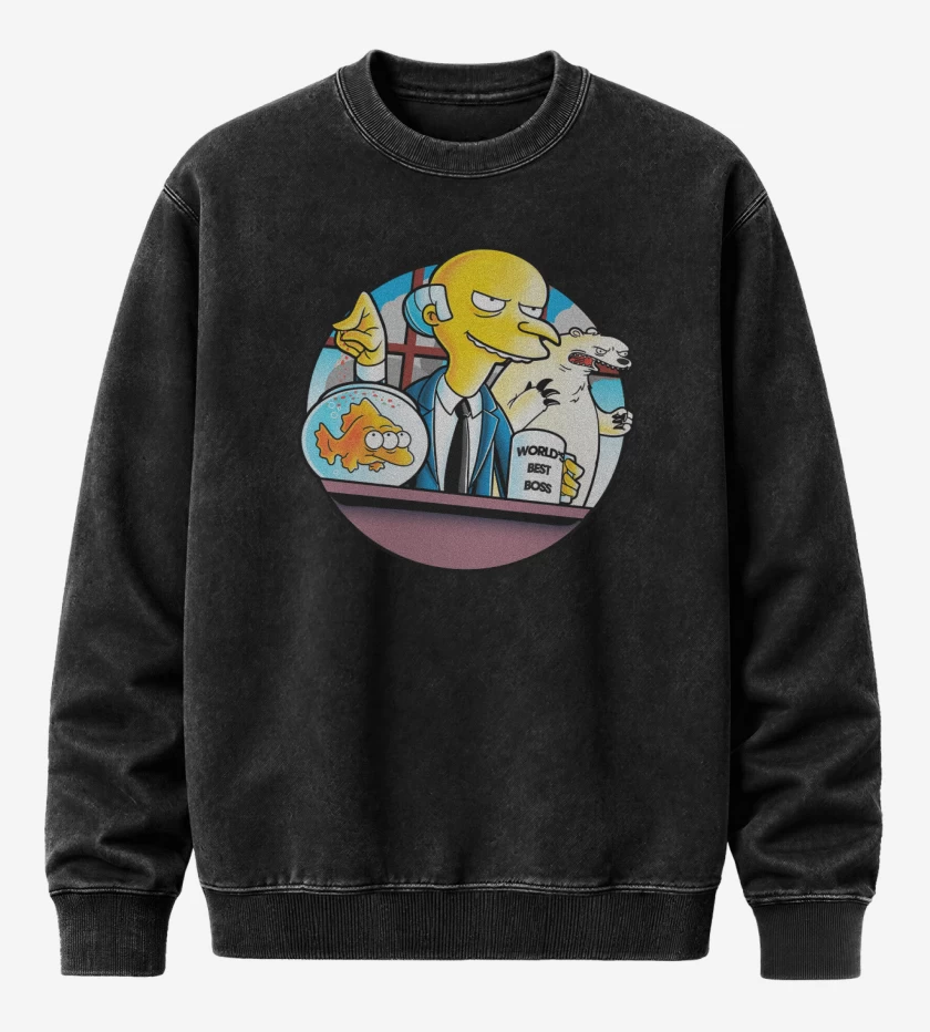 Poleron Polo Acid Wash Negro de El Mejor Jefe del Mundo