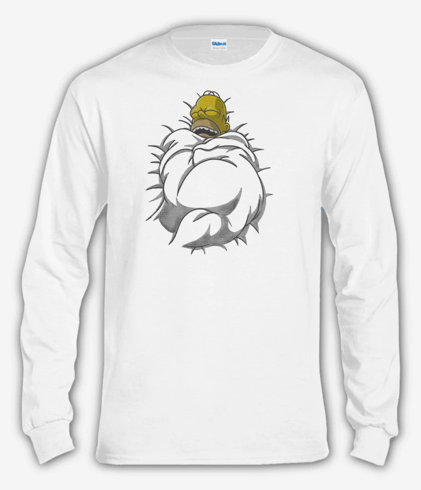 Polera manga larga Blanco de Homero Dormilón